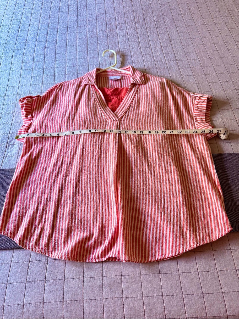 Peach/deamcicle and White Striped Blouse and Shorts Set (look at other pics) - Picture 14 of 14